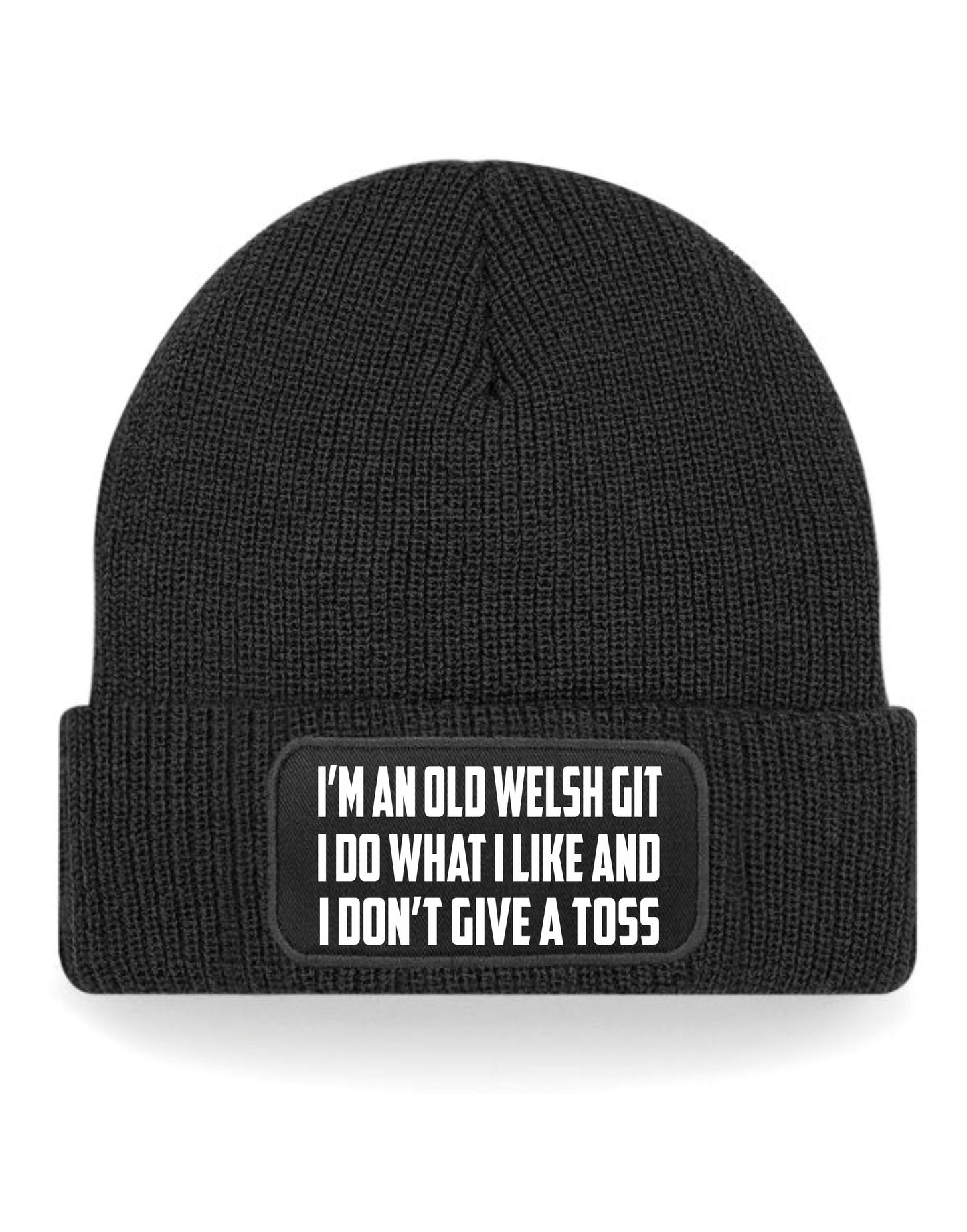 Old Welsh Git Don't Give A Toss Beanie Hat Funny Birthday Gift For Men & Ladies