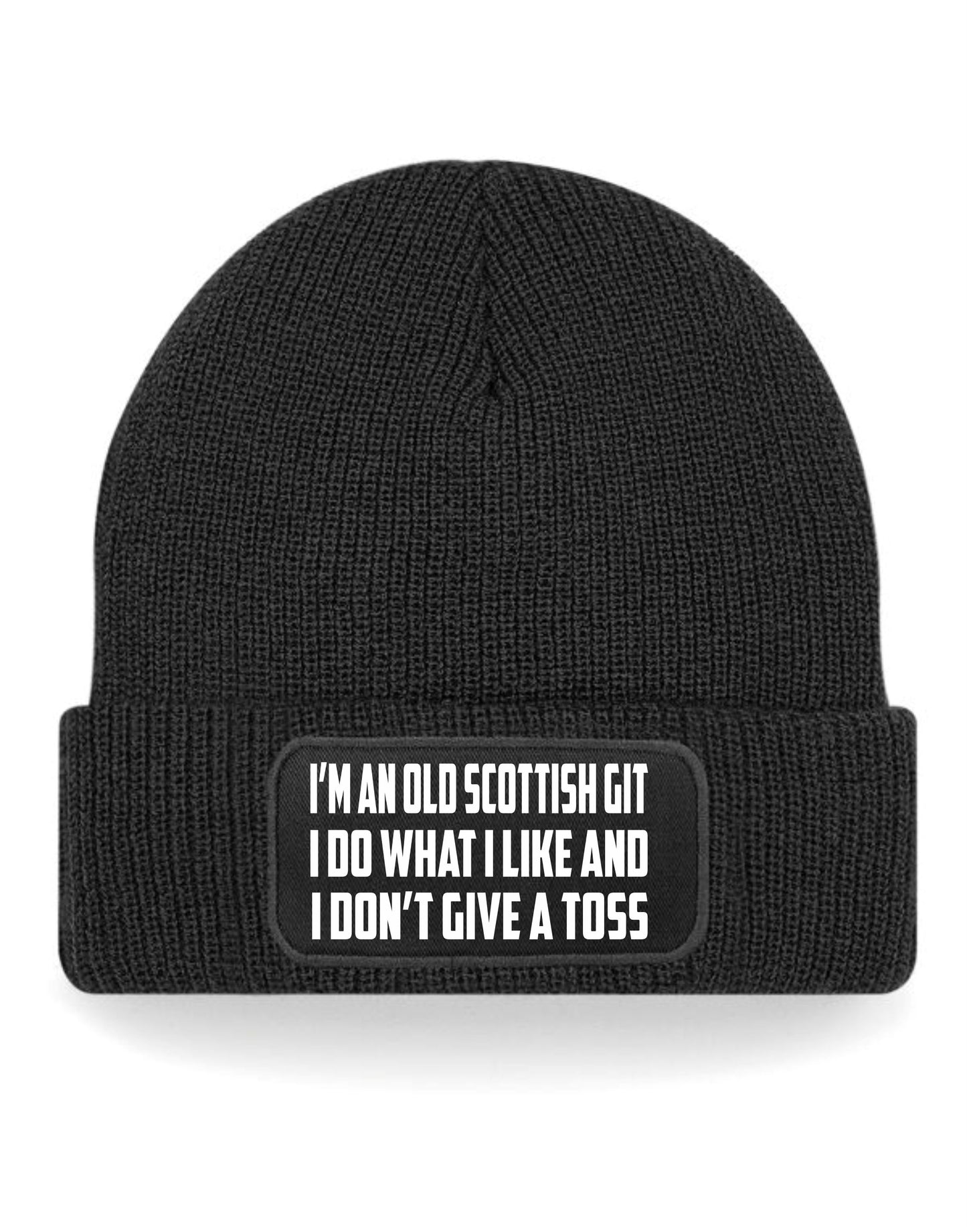 Old Scottish Git Don't Give A Toss Beanie Hat Funny Birthday Gift Men & Ladies