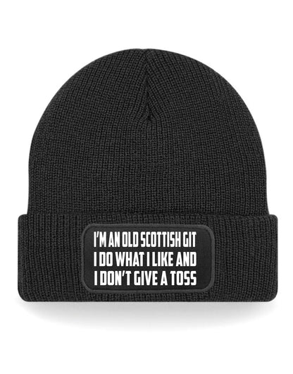 Old Scottish Git Don't Give A Toss Beanie Hat Funny Birthday Gift Men & Ladies