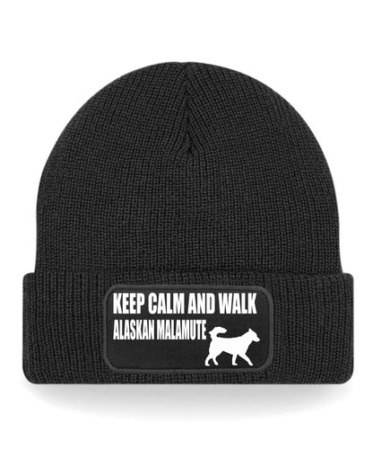 Keep Calm & Walk Alaskan Malamute  Beanie Hat Dog Lovers Men & Ladies