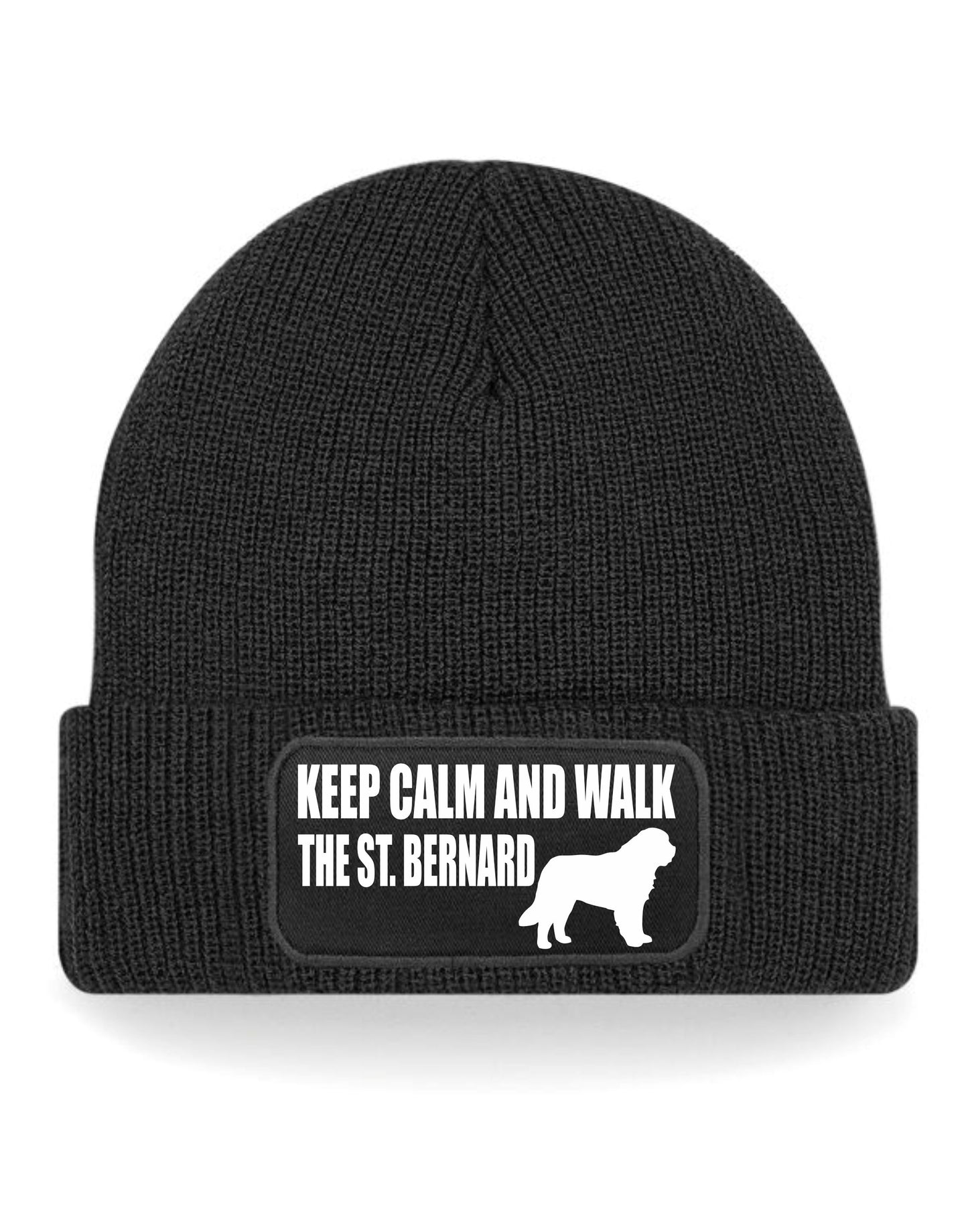 Keep Calm & Walk Saint Bernard Beanie Hat Dog Lovers Gift For Men & Ladies