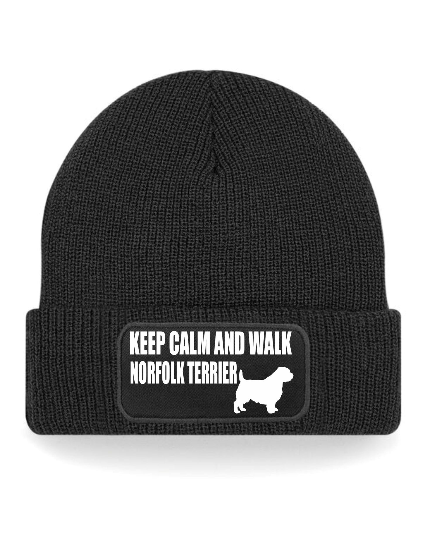 Keep Calm & Walk Norfolk Terrier Beanie Hat Dog Lovers Gift For Men & Ladies