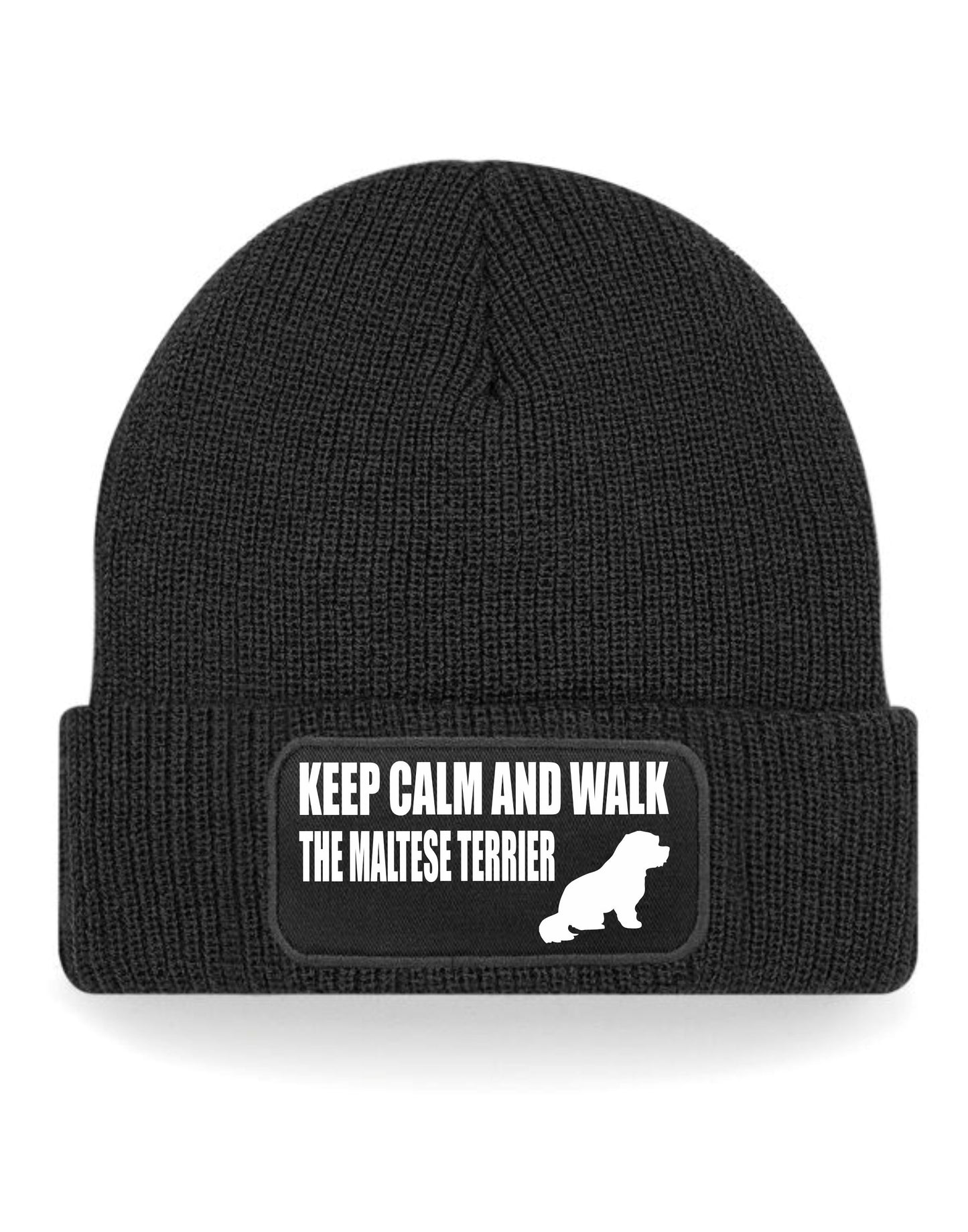 Keep Calm & Walk Maltese Terrier Beanie Hat Dog Lovers Gift For Men & Ladies