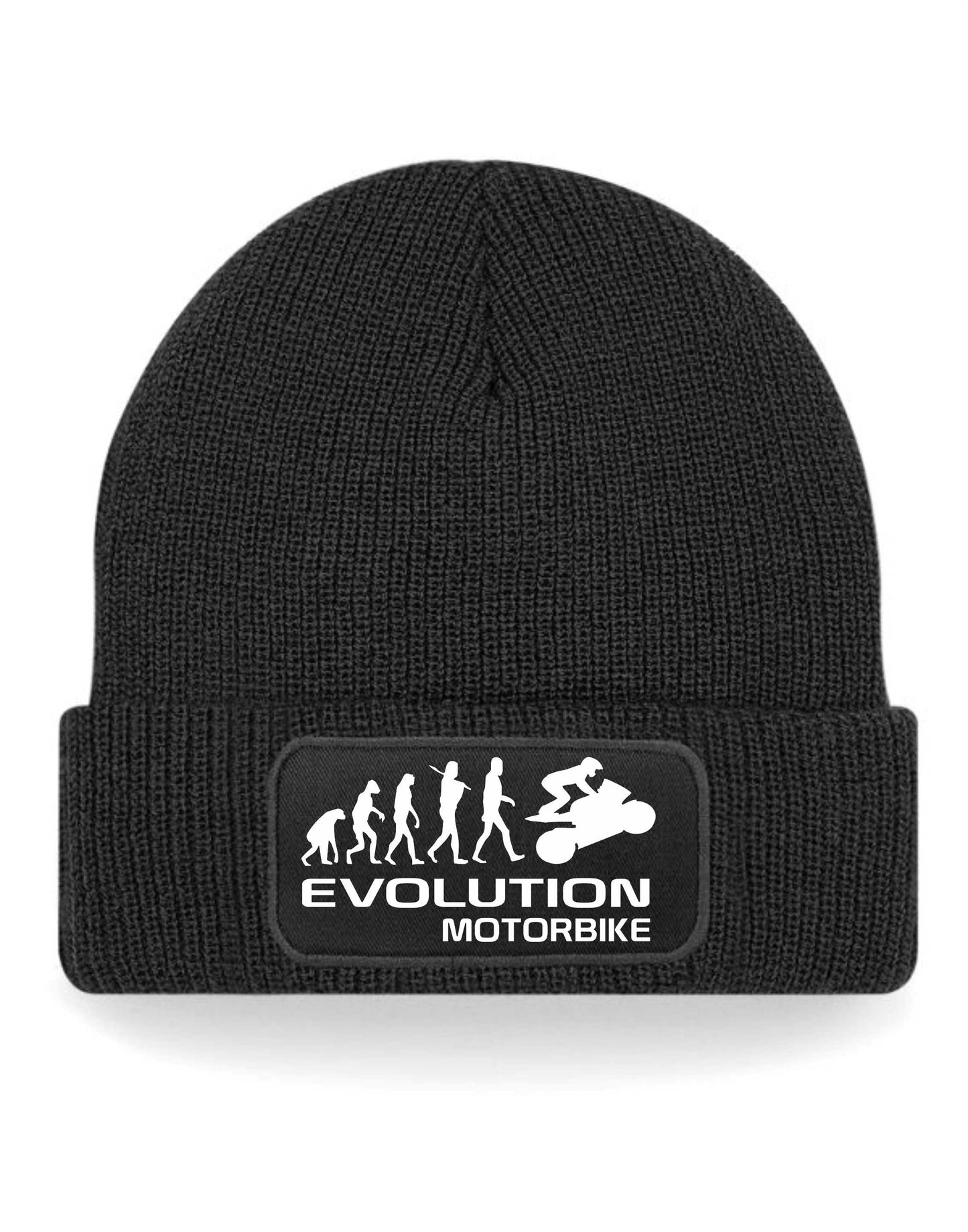 Evolution Of Motorbike Beanie Hat Sport Hobbie Birthday Gift For Men & Ladies
