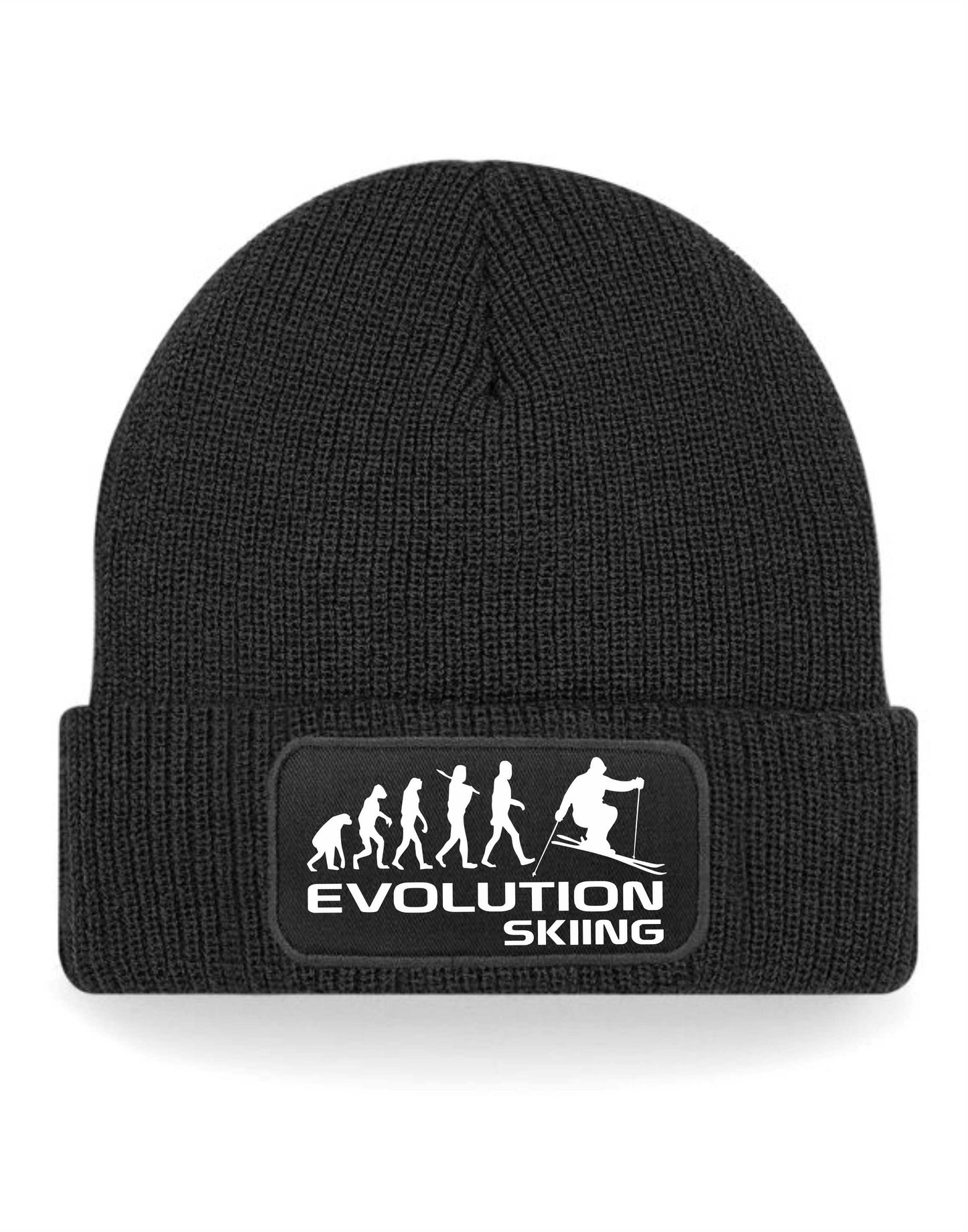 Evolution Of Skiing Beanie Hat Winter Sports Birthday Gift For Men & Ladies