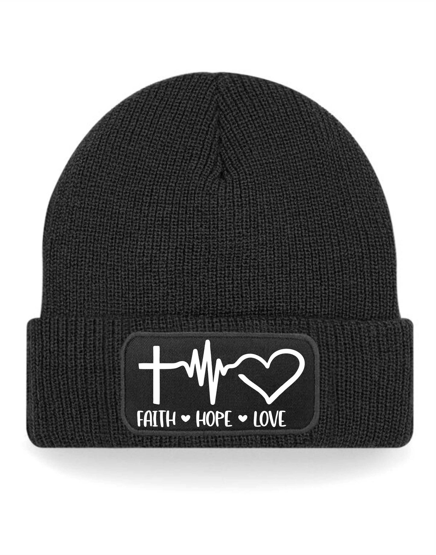 Faith Hope Love Beanie Hat Religious Birthday Gift For Men & Ladies