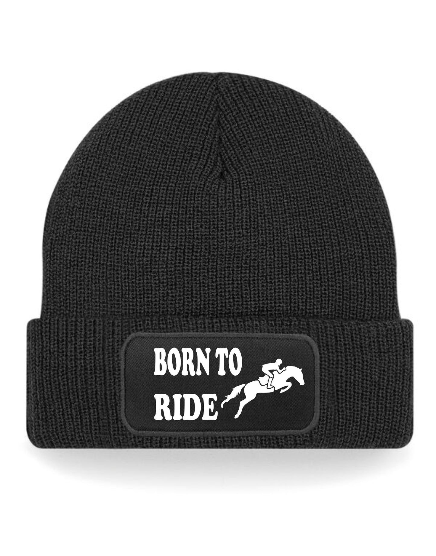 Born To Ride Beanie Hat Horse Riding Present For Men & Women