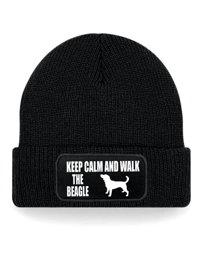Keep Calm & Walk The Beagle Beanie Hat Dog Lovers Gift Great For Men & Ladies
