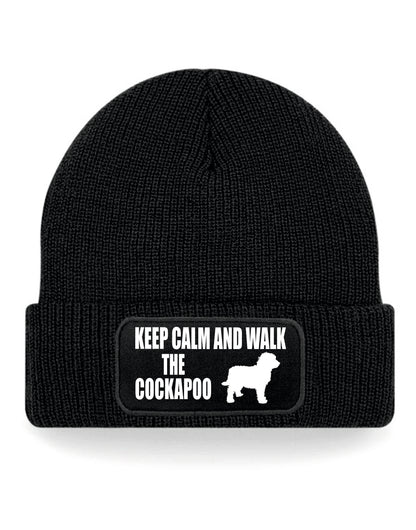 Keep Calm & Walk The Cockapoo Beanie Hat Dog Lovers Gift Great For Men & Ladies