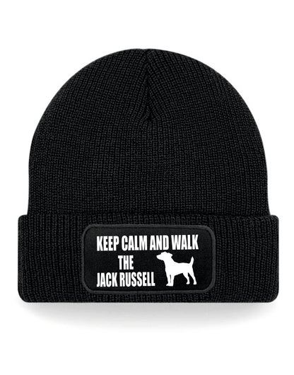 Keep Calm & Walk Jack Russell Beanie Hat Dog Lovers Gift Great For Men & Ladies
