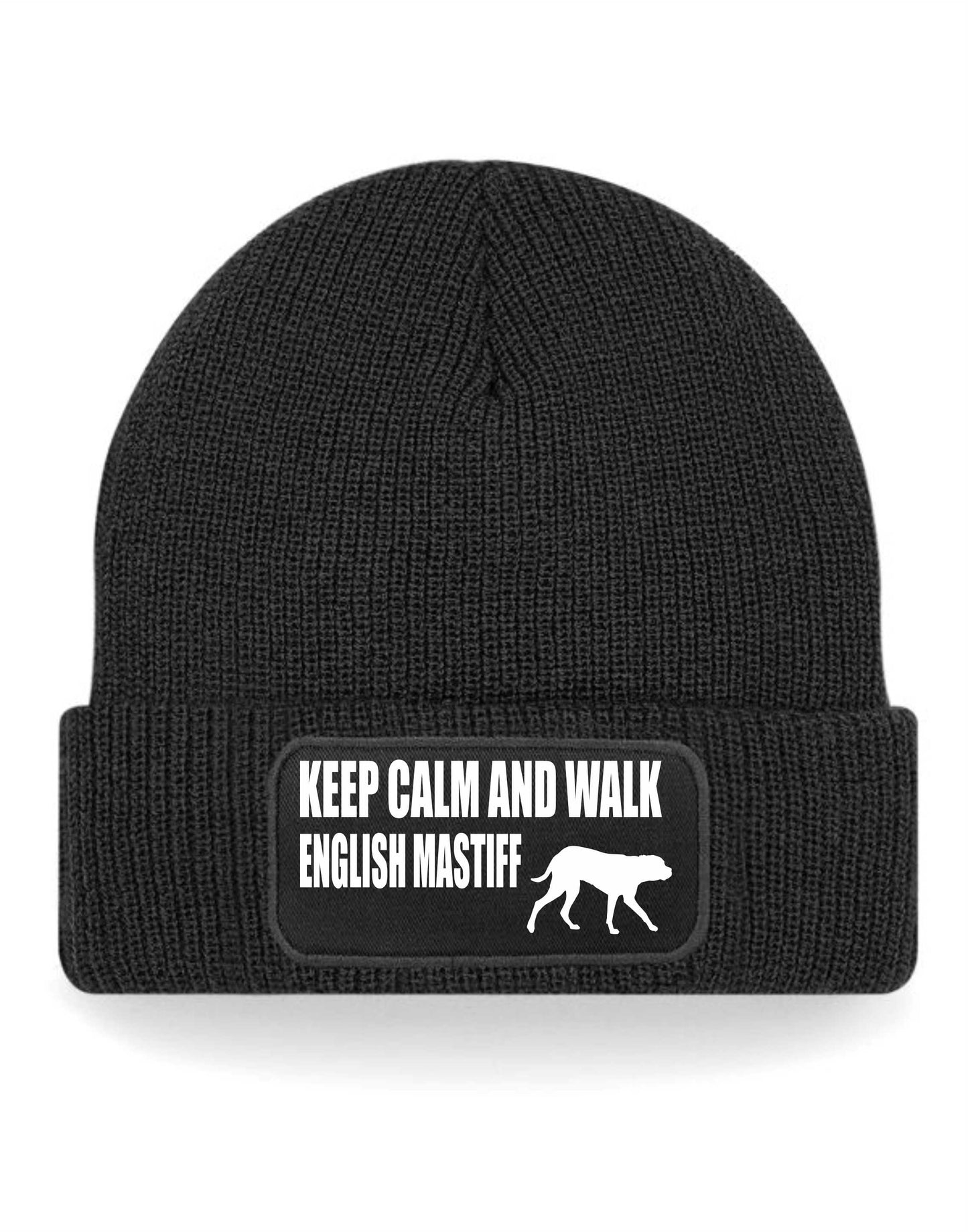 Keep Calm & Walk English Mastiff Beanie Hat Dog Lovers Gift For Men & Ladies