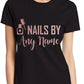 Personalise This Ladies T-Shirt Nails By Work Name Here Tee For Nail Beauty