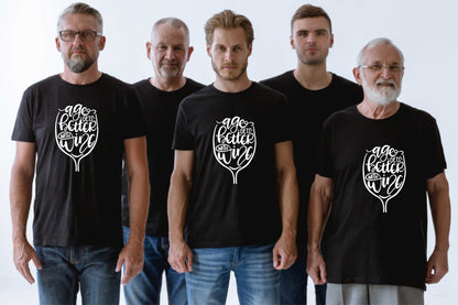 Age Gets Better With Wine Funny Birthday Gift For Men Man's Tee