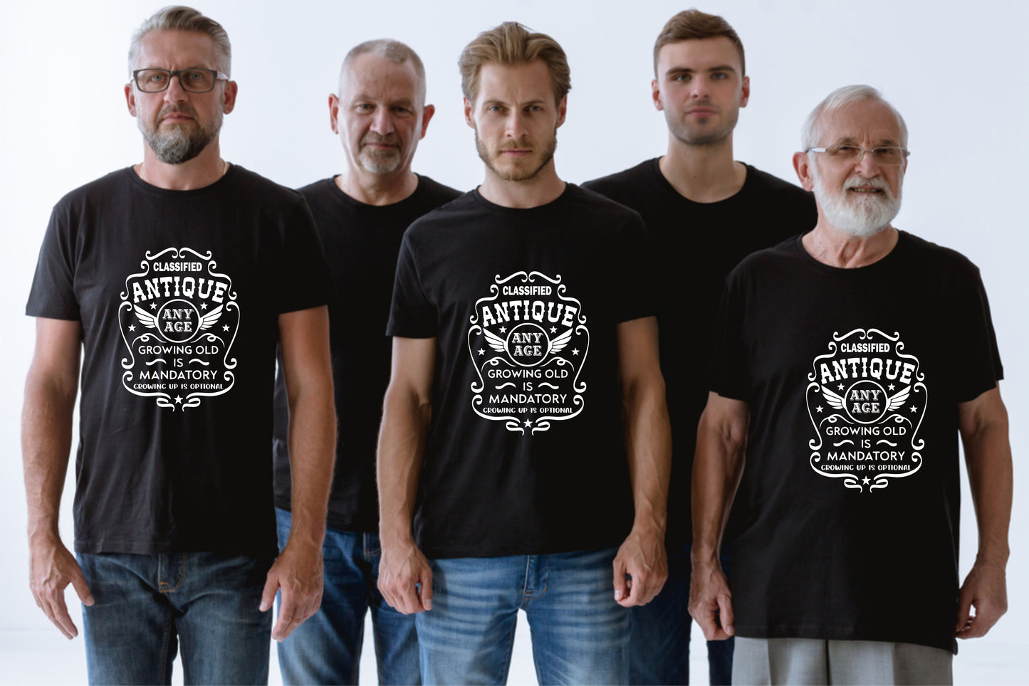 Personalised Men's T-Shirt Growing Old Birthday Age Your Age Here Man's Tee