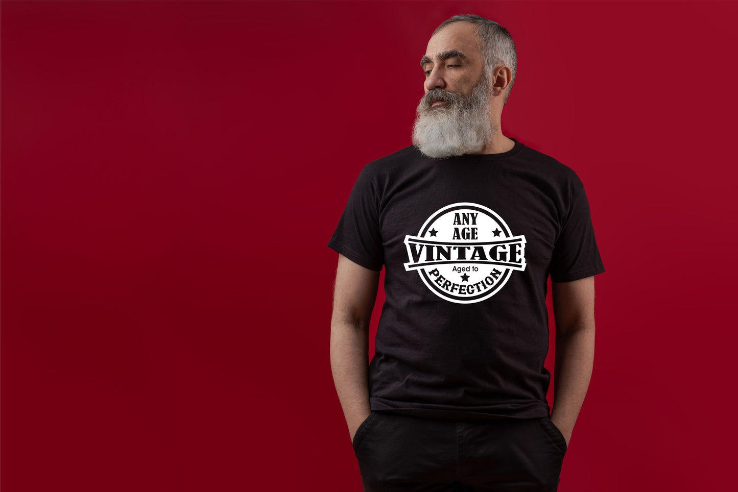 Personalised Men's T-Shirt Vintage Perfection Birthday Age Any Age Man's Tee