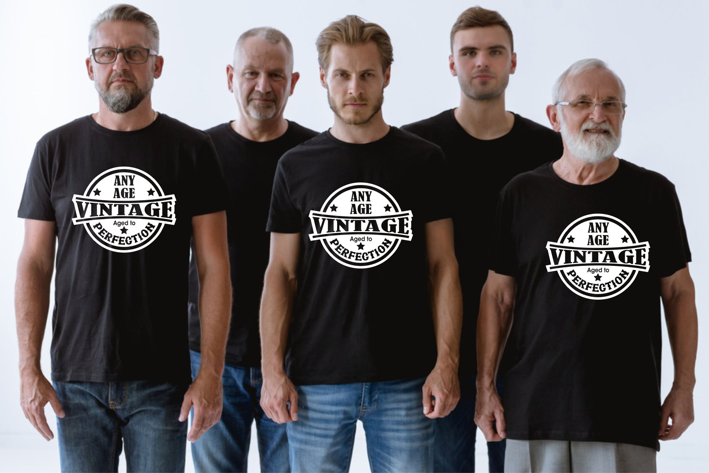 Personalised Men's T-Shirt Vintage Perfection Birthday Age Any Age Man's Tee