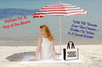 Warning May Talk About Cooking Tote Bag Ladies Canvas Shopper