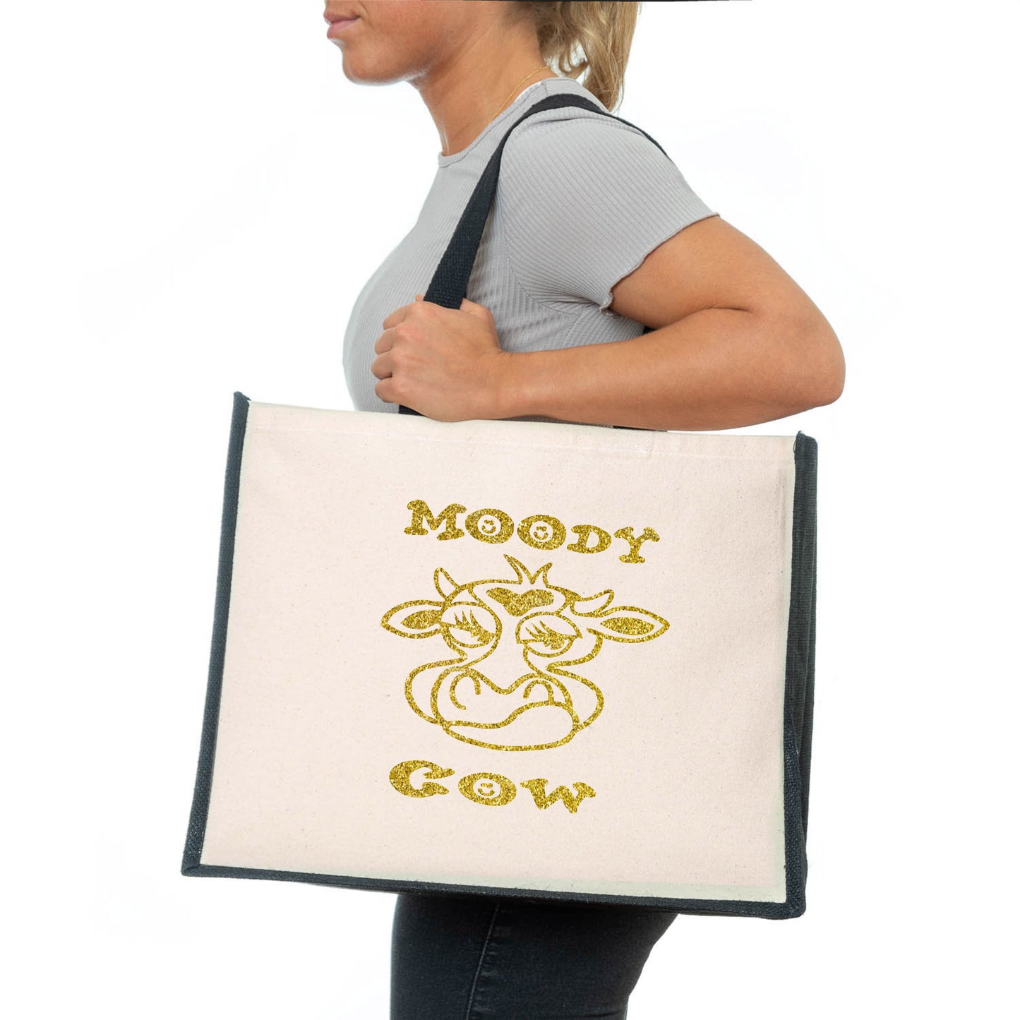 Moody Cow Women's Tote Bag Funny Birthday Ladies Canvas Shopper