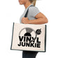Vinyl Junkie Tote Bag Music Lovers Ladies Canvas Shopper