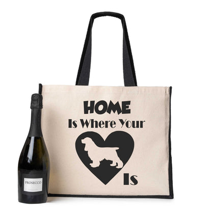 Home Is Where The Cocker Spaniel Is Tote Bag Dog Lovers Ladies Canvas Shopper