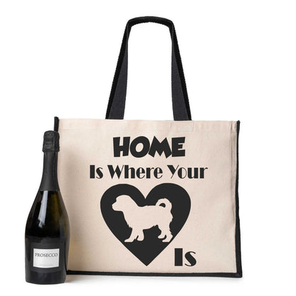 Home Is Where The Cavachon Is Tote Bag Dog Lovers Ladies Canvas Shopper
