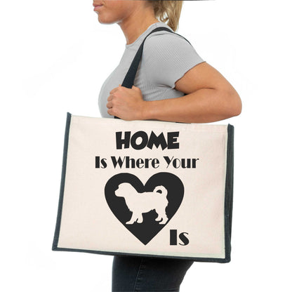 Home Is Where The Cavachon Is Tote Bag Dog Lovers Ladies Canvas Shopper