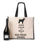 Keep Calm & Walk Irish Water Spaniel Tote Bag Dog Lovers Ladies Canvas Shopper