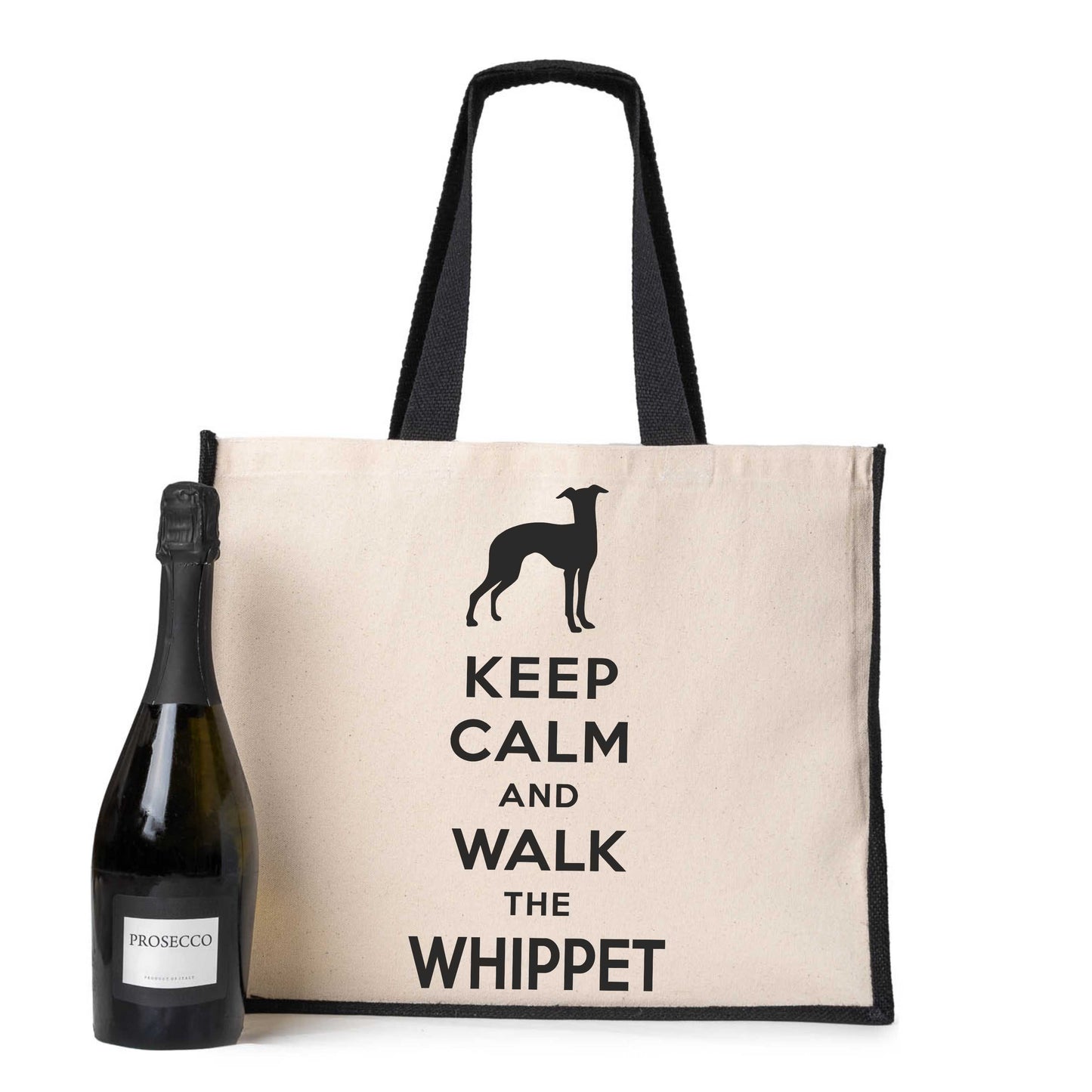 Keep Calm & Walk The Whippet Tote Bag Dog Lovers Ladies Canvas Shopper