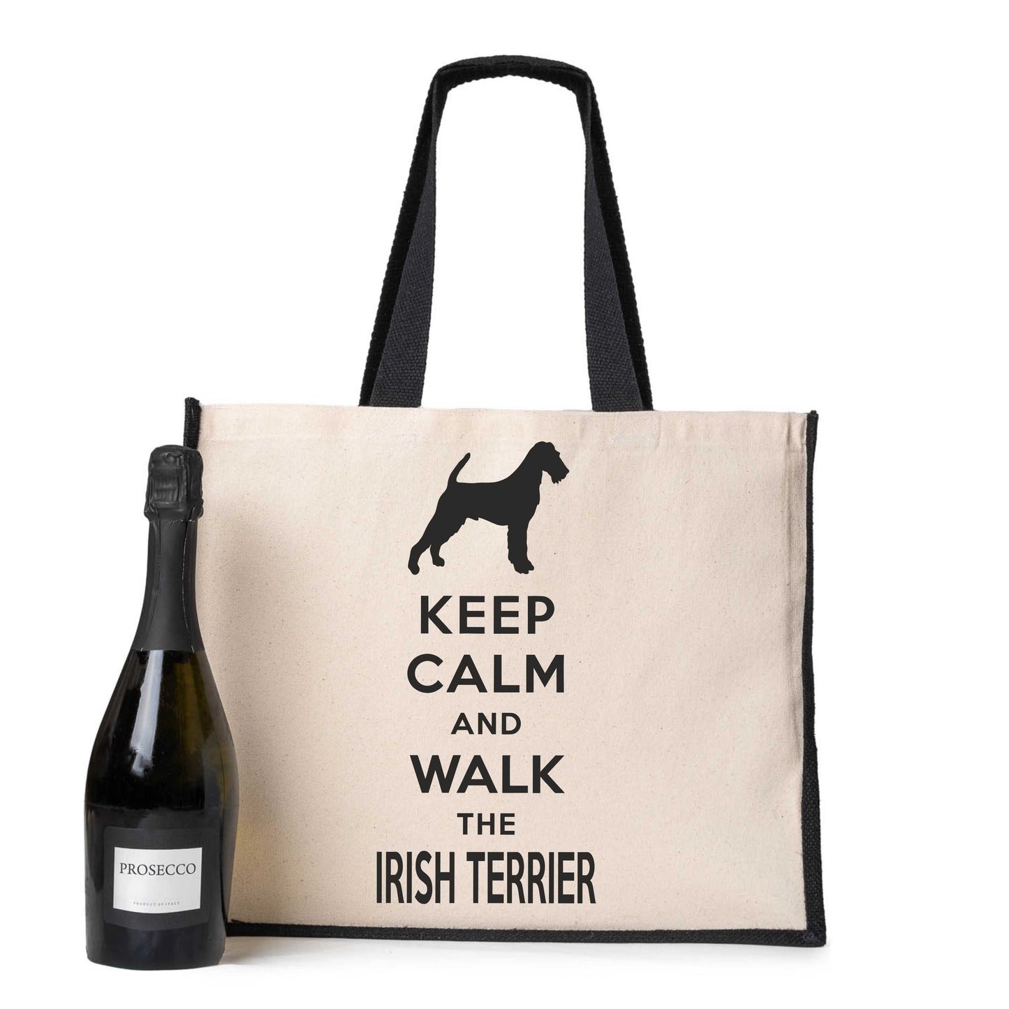 Keep Calm & Walk Irish Terrier Tote Bag Dog Lovers Ladies Canvas Shopper