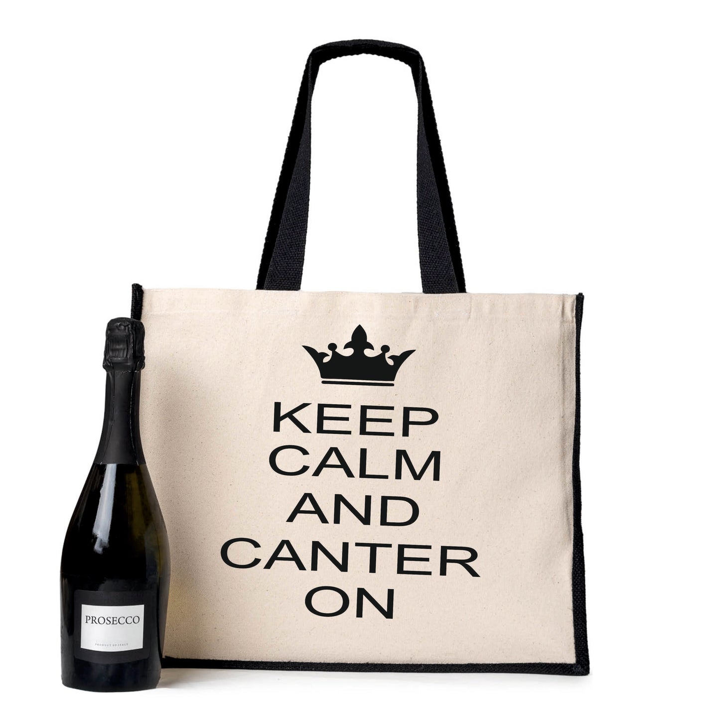 Keep Calm & Canter Tote Bag Horse Riding Gift For Ladies Canvas Shopper