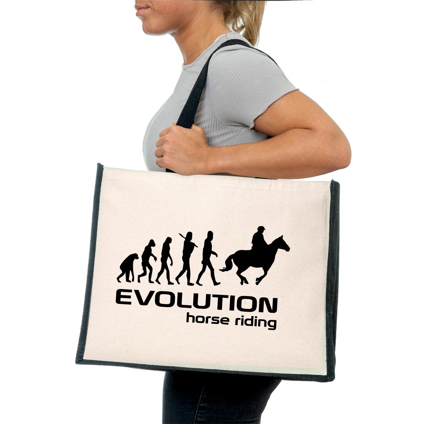 Horse Riding Tote Bag Birthday Horse Pony Gift For Ladies Canvas Shopper