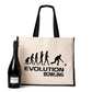 Evolution Of Bowling Tote Bag Crown Green Bowls Gift Ladies Canvas Shopper