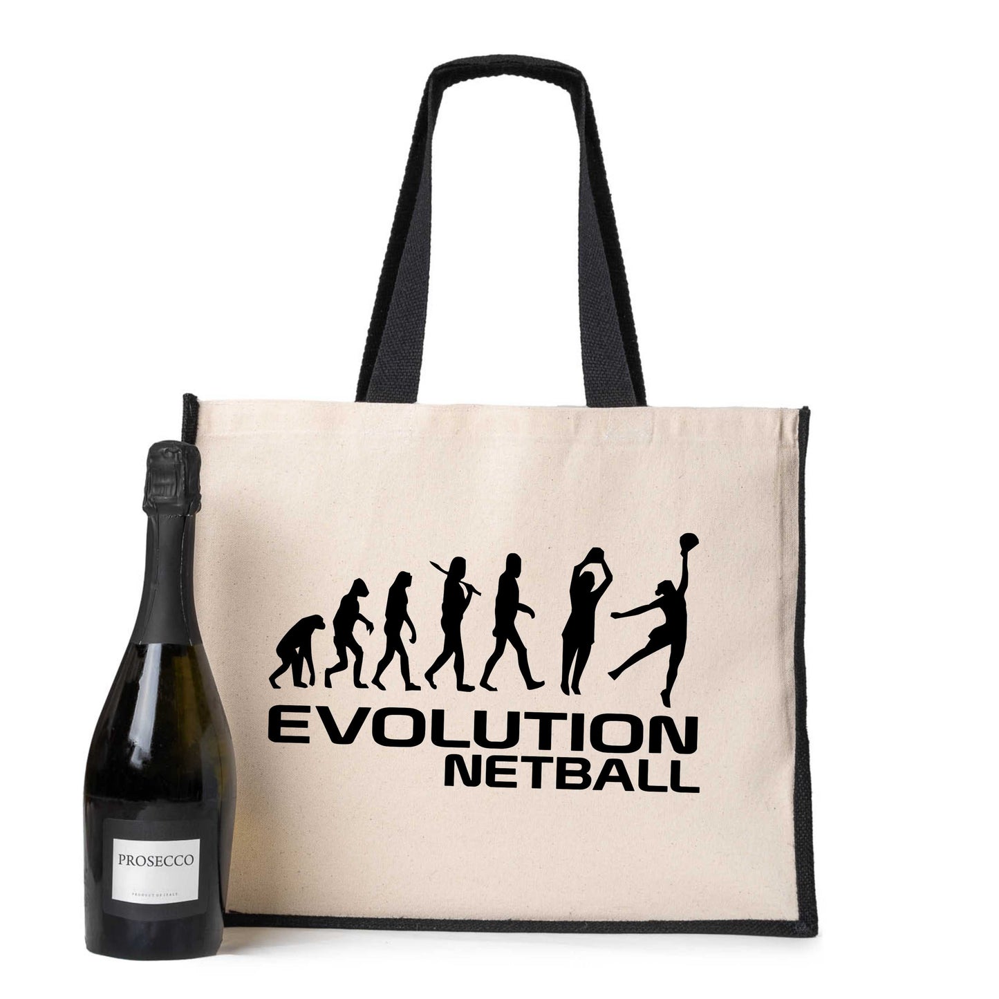 Evolution Of Netball Tote Bag Birthday Sports Gift For Ladies Canvas Shopper