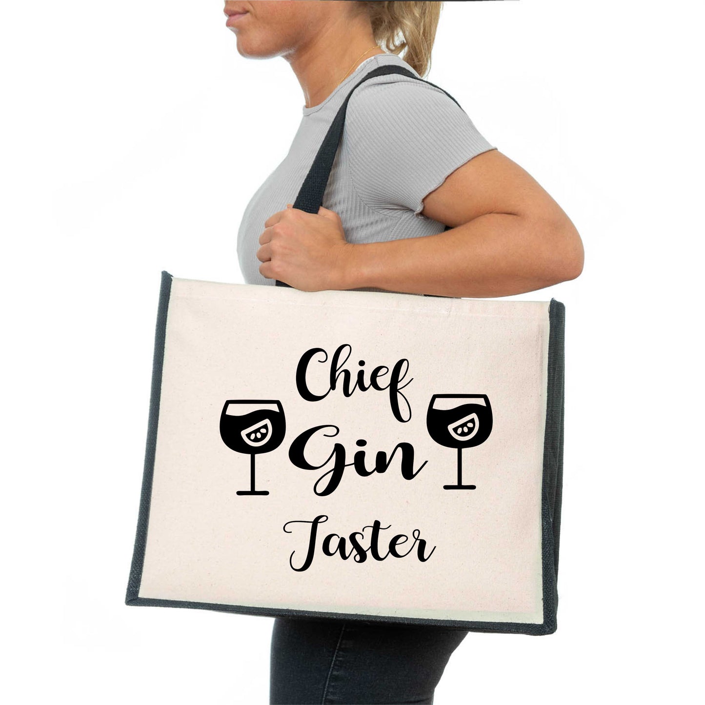 Chief Gin Taster Tote Bag Birthday Ladies Canvas Shopper