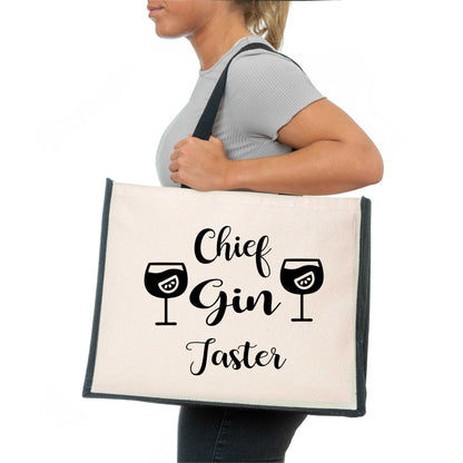 Chief Gin Taster Tote Bag Birthday Ladies Canvas Shopper