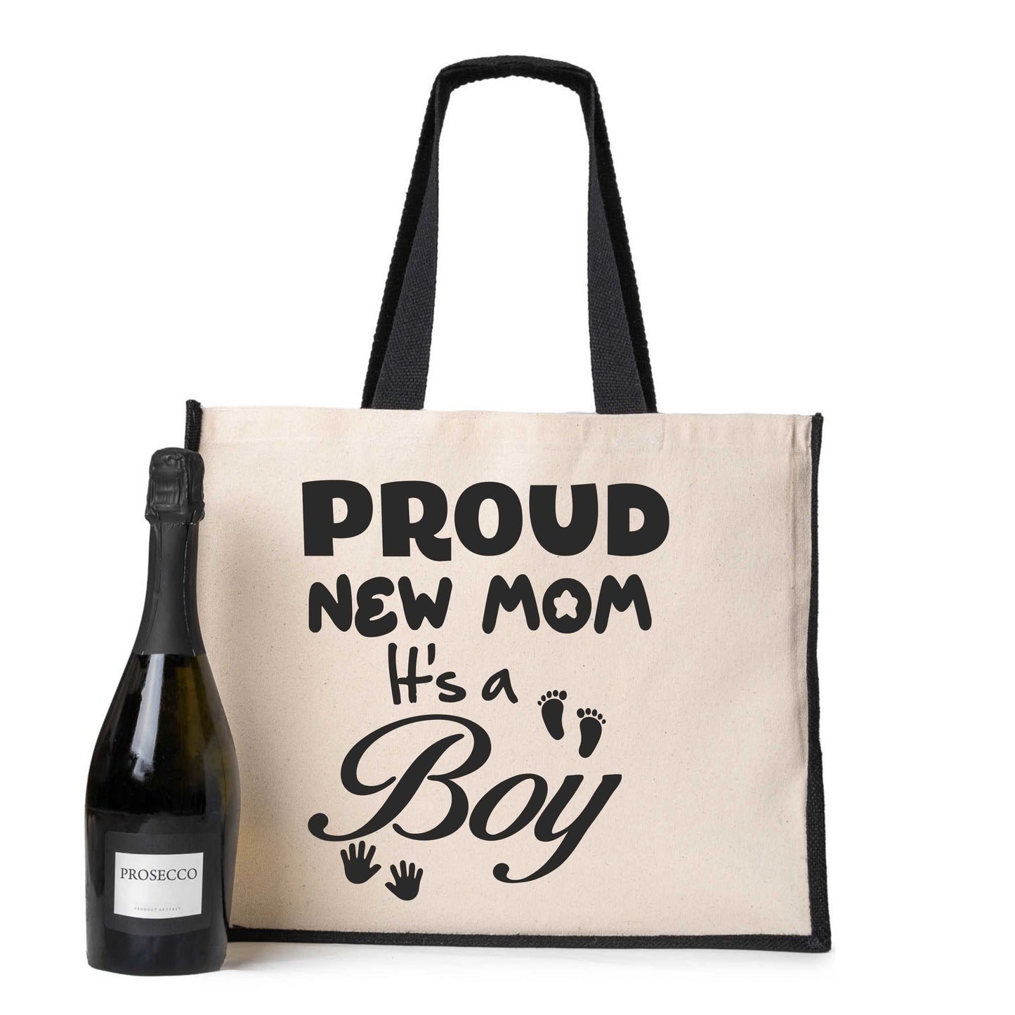Proud New Mom It's A Boy Tote Bag New Baby Ladies Canvas Shopper