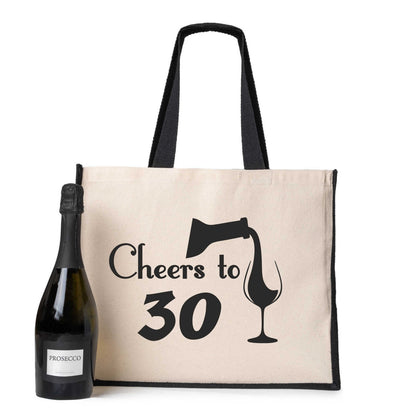 Cheers To 30 Tote Bag 30th Birthday Gift Ladies Canvas Shopper