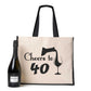 Cheers To 40 Tote Bag 40th Birthday Gift Ladies Canvas Shopper