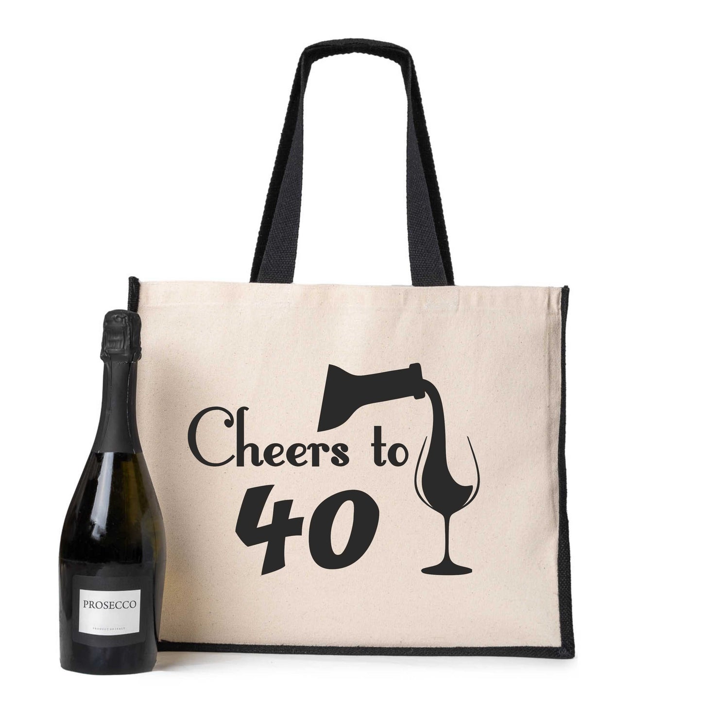Cheers To 40 Tote Bag 40th Birthday Gift Ladies Canvas Shopper