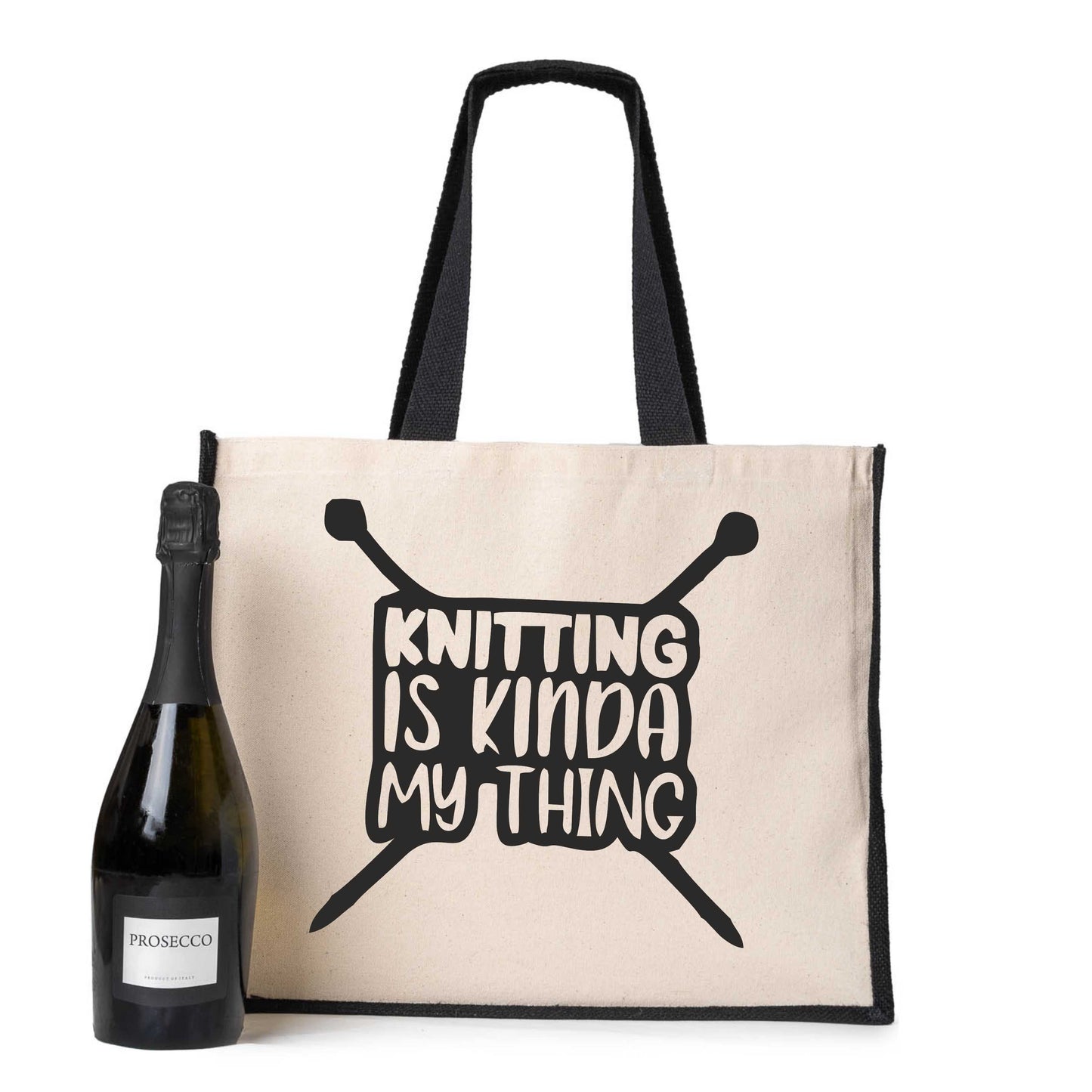 Knitting Is Kinda My Thing Tote Crafting Birthday Gift Ladies Canvas Shopper