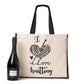 I Love Knitting Tote Bag Crafting Birthday Gift Ladies Canvas Shopper