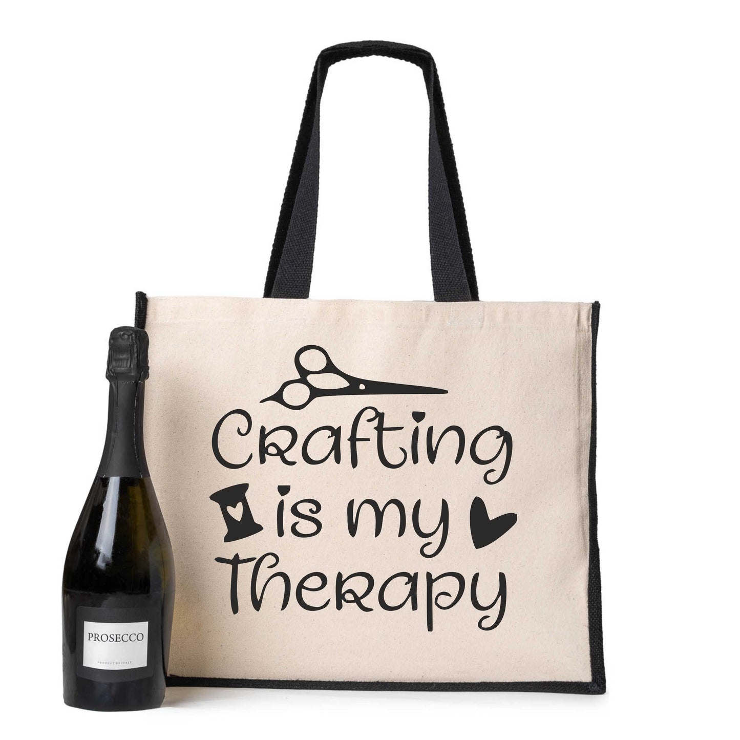 Crafting Is My Therapy Tote Bag Crafters Birthday Gift Ladies Canvas Shopper