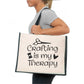 Crafting Is My Therapy Tote Bag Crafters Birthday Gift Ladies Canvas Shopper