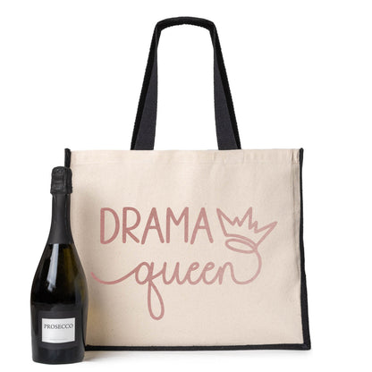 Drama Queen Tote Bag Funny Birthday Gift Jute Canvas Shopping