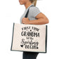 First Time Grandma Tote Bag New Grandchild Gift Ladies Canvas Shopper