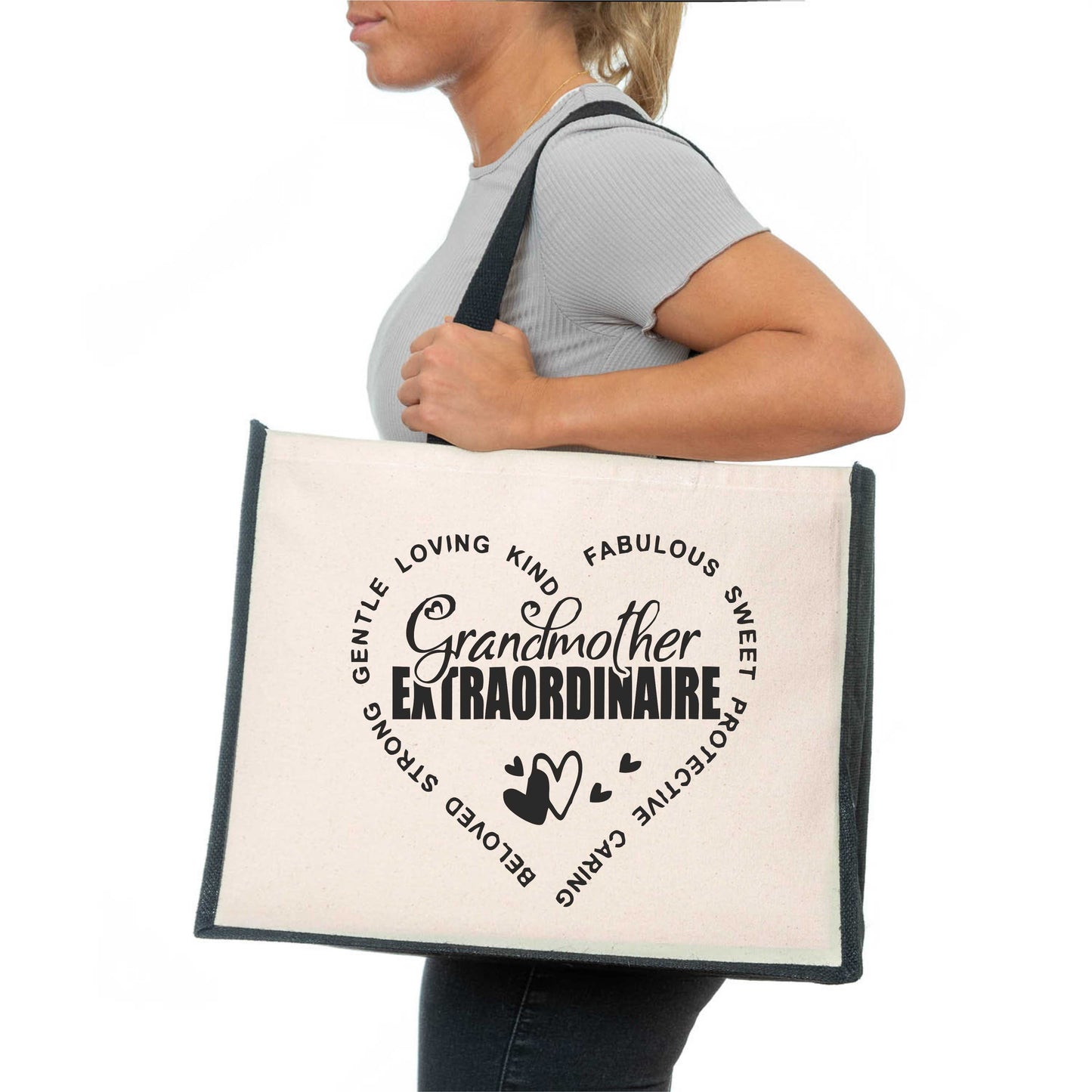 Grandma Extradordinaire Tote Bag New Grandchild Gift Ladies Canvas Shopper