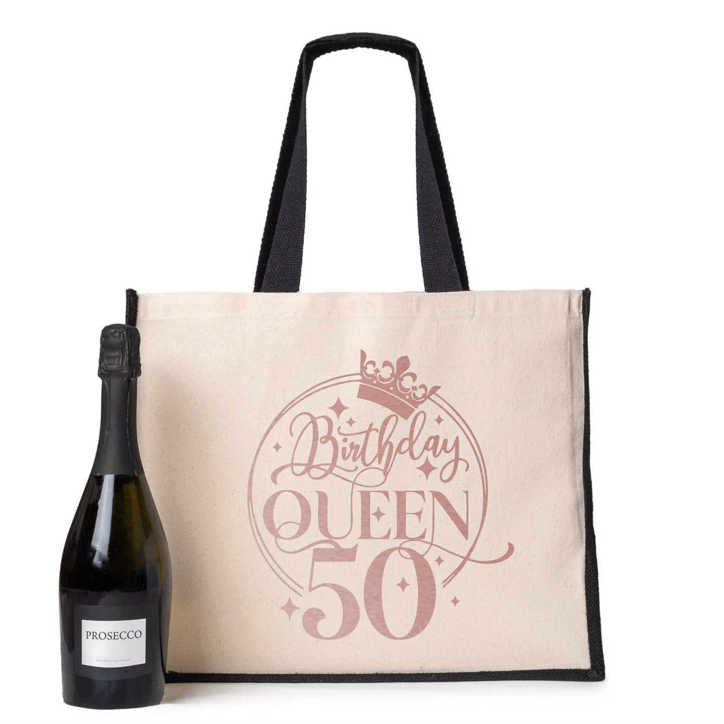 Birthday Queen 50 Tote Jute Bag 50th Birthday Gift Idea Canvas Shopper