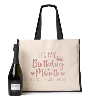 It's My Birthday Tote Jute Bag Funny Gift Idea Canvas Shopper