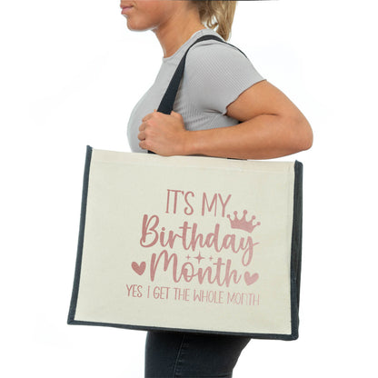 It's My Birthday Tote Jute Bag Funny Gift Idea Canvas Shopper