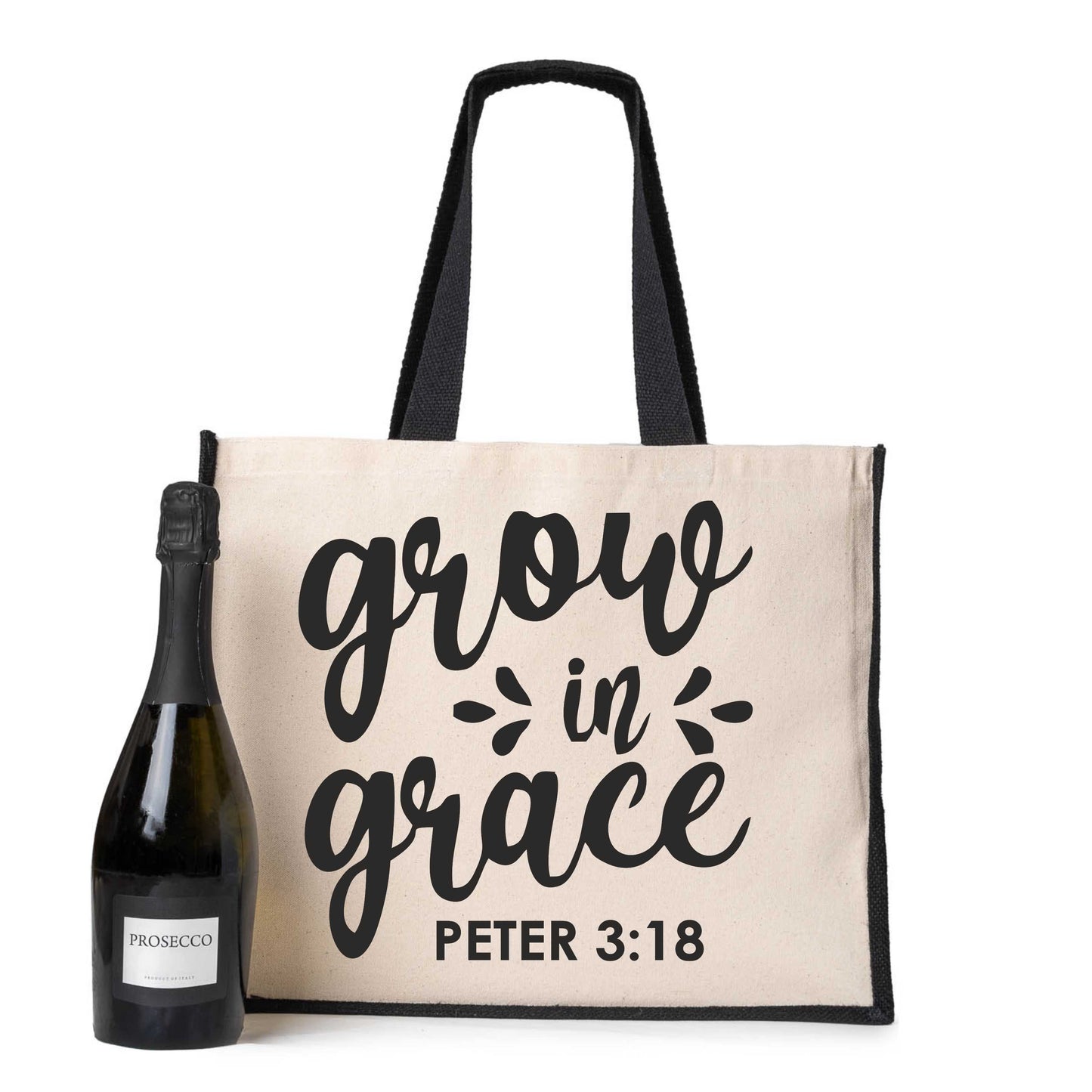 Grow in Grace Tote Bag Church Religion Gift Ladies Canvas Shopper